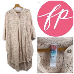Free People Beach Cream Lace Swim Coverup